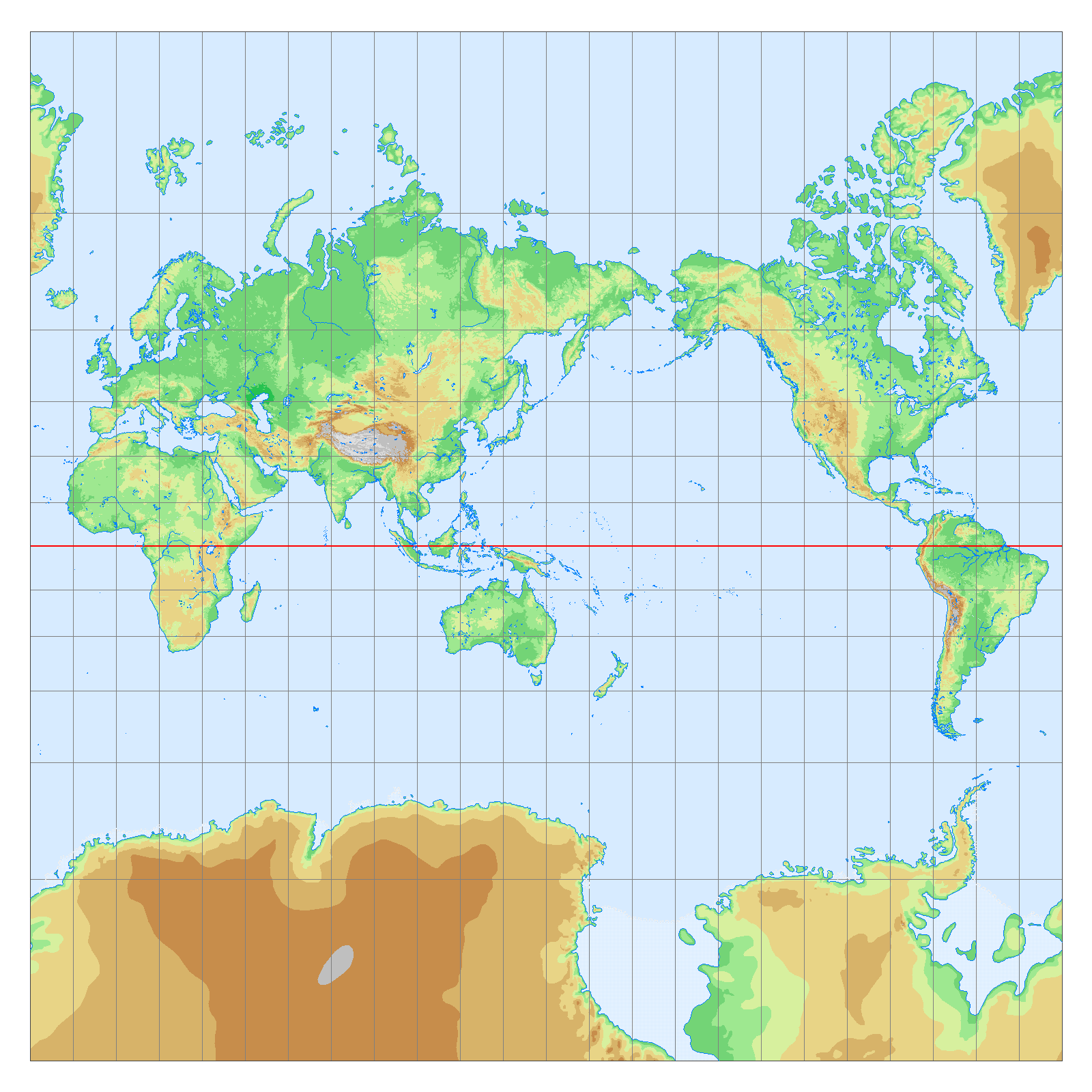 地図投影法学習のための地図画像素材集