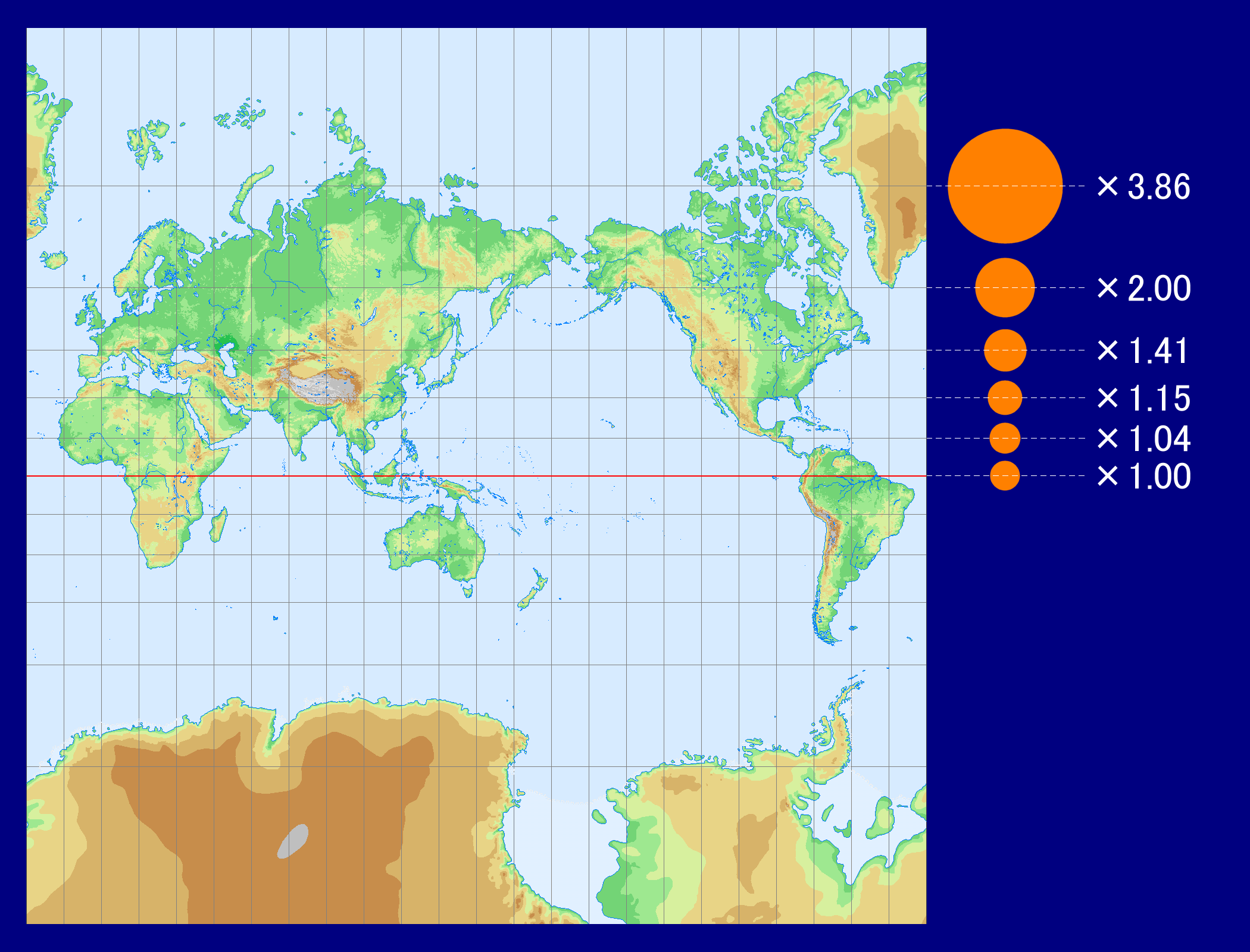 地図投影法学習のための地図画像素材集