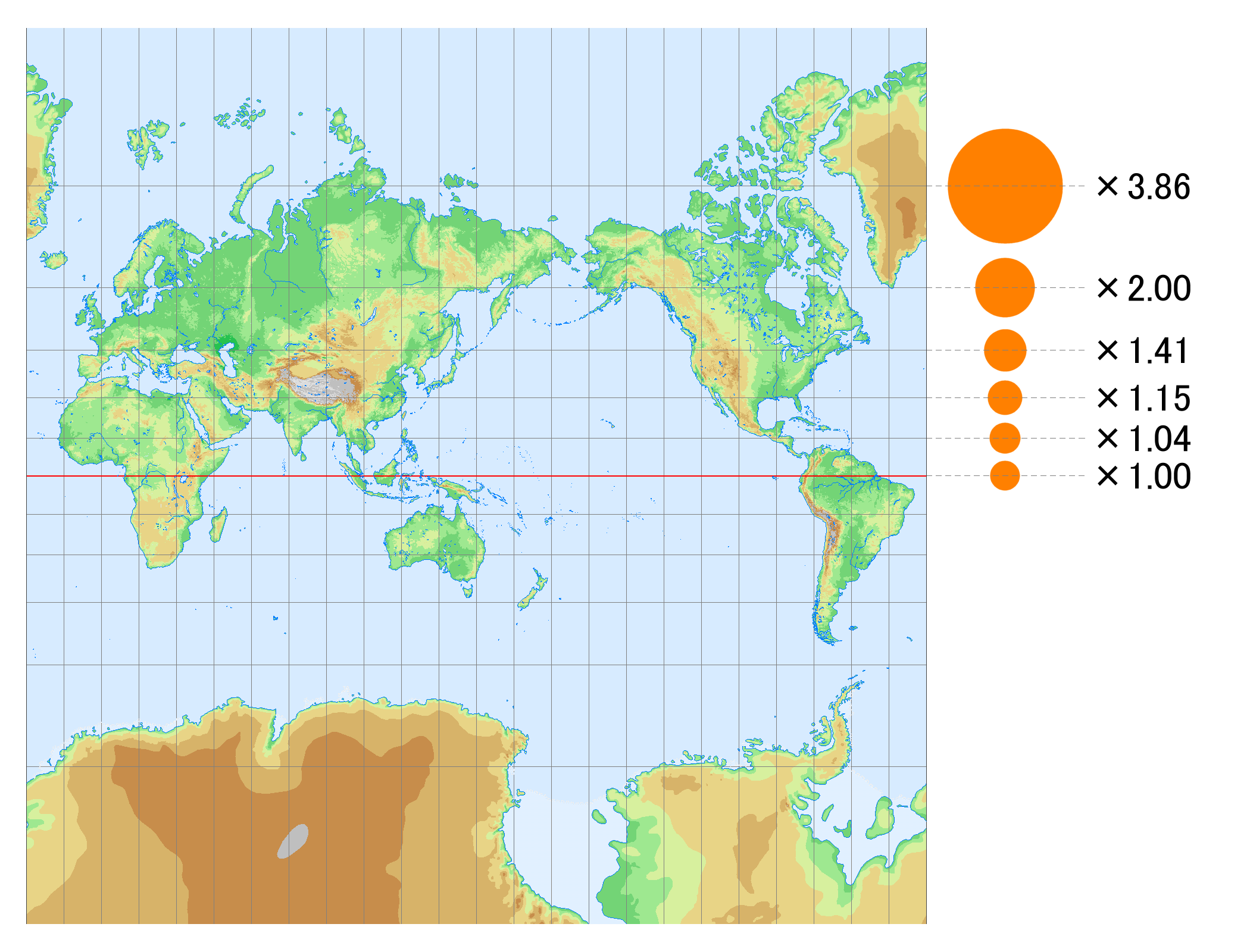 地図投影法学習のための地図画像素材集