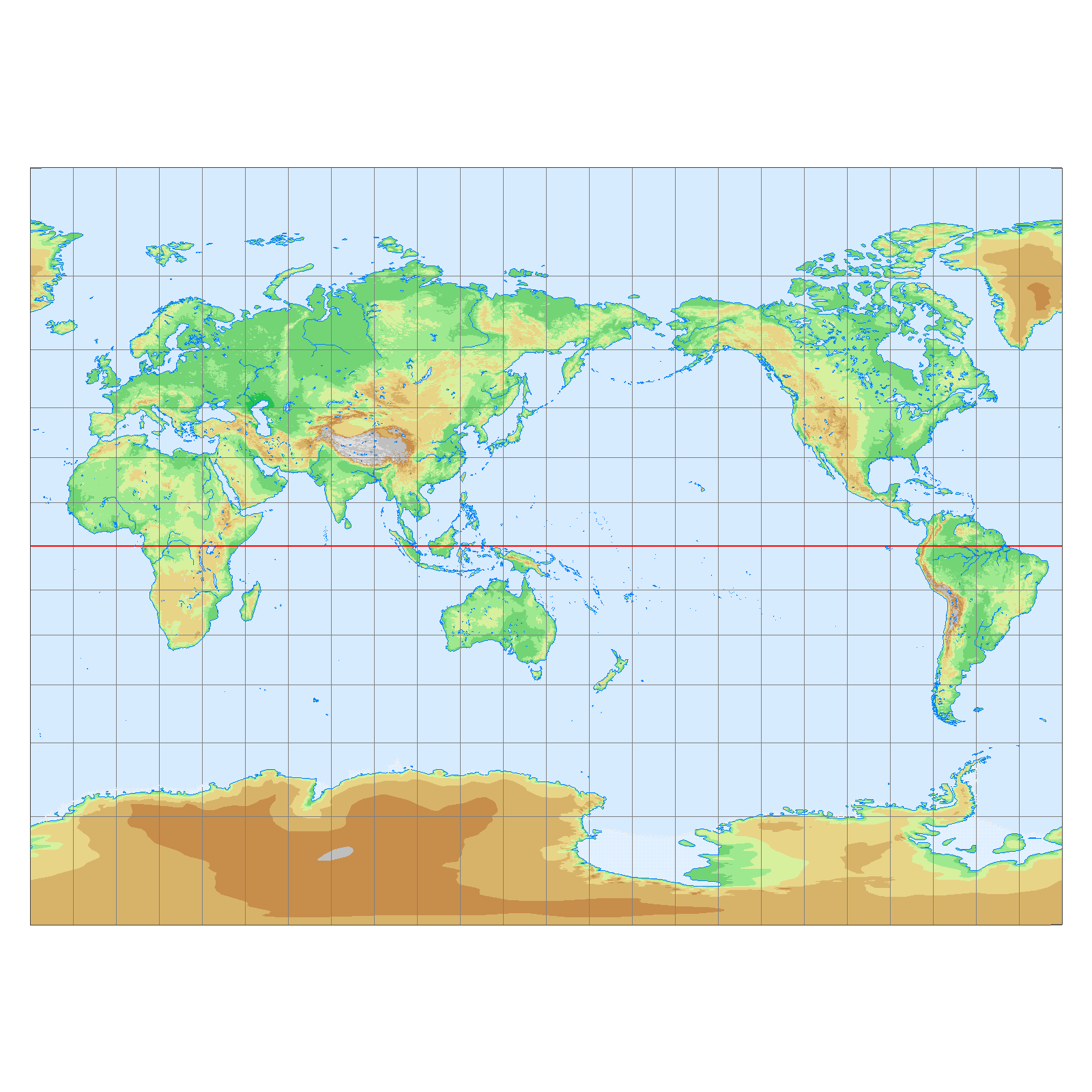 地図投影法学習のための地図画像素材集
